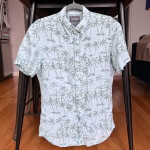 Bonobos - Riviera Short Sleeve Shirt - Aqua Palm Print - Slim Fit